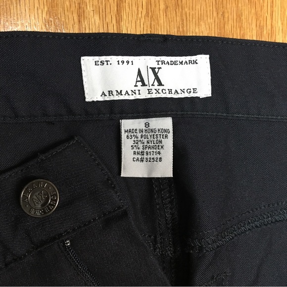 Armani Exchange women’s Black Cotton/Polyester Blend Flat Front Pant. Sz… - Picture 4 of 8